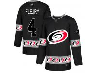 Men's Adidas Carolina Hurricanes #4 Haydn Fleury Black Authentic Team Logo Fashion NHL Jersey