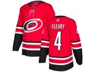 Men's Adidas Carolina Hurricanes #4 Haydn Fleury Red Home Authentic NHL Jersey