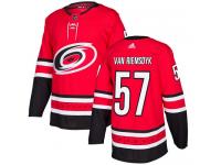 Men's Adidas Carolina Hurricanes #57 Trevor Van Riemsdyk Red Home Authentic NHL Jersey
