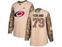Men's Adidas Carolina Hurricanes #79 Michael Ferland Camo Authentic Veterans Day Practice NHL Jersey