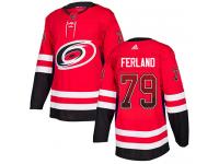 Men's Adidas Carolina Hurricanes #79 Michael Ferland Red Authentic Drift Fashion NHL Jersey