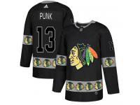 Men's Adidas Chicago Blackhawks #13 CM Punk Black Authentic Team Logo Fashion NHL Jersey
