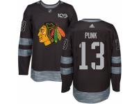Men's Adidas Chicago Blackhawks #13 CM Punk Premier Black 1917-2017 100th Anniversary NHL Jersey