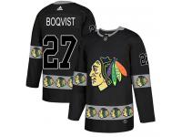 Men's Adidas Chicago Blackhawks #27 Adam Boqvist Black Authentic Team Logo Fashion NHL Jersey
