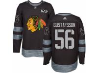 Men's Adidas Chicago Blackhawks #56 Erik Gustafsson Premier Black 1917-2017 100th Anniversary NHL Jersey
