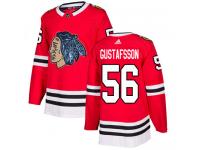 Men's Adidas Chicago Blackhawks #56 Erik Gustafsson Red Authentic Fashion Gold NHL Jersey
