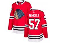 Men's Adidas Chicago Blackhawks #57 Tommy Wingels Red Authentic Fashion Gold NHL Jersey