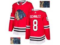 Men's Adidas Chicago Blackhawks #8 Nick Schmaltz Red Authentic Fashion Gold NHL Jersey