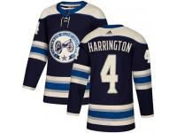 Men's Adidas Columbus Blue Jackets #4 Scott Harrington Navy Blue Alternate Authentic NHL Jersey