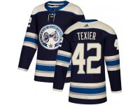 Men's Adidas Columbus Blue Jackets #42 Alexandre Texier Navy Blue Alternate Authentic NHL Jersey
