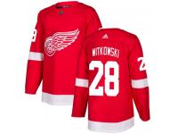 Men's Adidas Detroit Red Wings #28 Luke Witkowski Authentic Red Home NHL Jersey