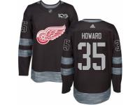 Men's Adidas Detroit Red Wings #35 Jimmy Howard Premier Black 1917-2017 100th Anniversary NHL Jersey