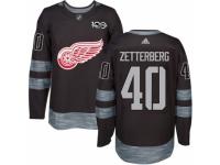 Men's Adidas Detroit Red Wings #40 Henrik Zetterberg Premier Black 1917-2017 100th Anniversary NHL Jersey