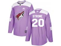 Men's Adidas Dylan Strome Authentic Purple NHL Jersey Arizona Coyotes #20 Fights Cancer Practice