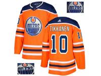 Men's Adidas Edmonton Oilers #10 Esa Tikkanen Orange Authentic Fashion Gold NHL Jersey