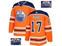 Men's Adidas Edmonton Oilers #17 Jari Kurri Orange Authentic Fashion Gold NHL Jersey