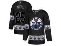 Men's Adidas Edmonton Oilers #25 Darnell Nurse Black Authentic Team Logo Fashion NHL Jersey