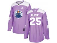 Men's Adidas Edmonton Oilers #25 Darnell Nurse Purple Authentic Fights Cancer Practice NHL Jersey