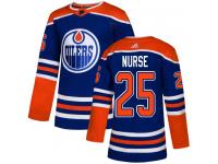 Men's Adidas Edmonton Oilers #25 Darnell Nurse Royal Blue Alternate Authentic NHL Jersey