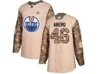 Men's Adidas Edmonton Oilers #46 Pontus Aberg Camo Authentic Veterans Day Practice NHL Jersey