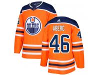 Men's Adidas Edmonton Oilers #46 Pontus Aberg Orange Home Authentic NHL Jersey