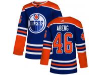 Men's Adidas Edmonton Oilers #46 Pontus Aberg Royal Blue Alternate Authentic NHL Jersey