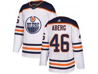 Men's Adidas Edmonton Oilers #46 Pontus Aberg White Away Authentic NHL Jersey