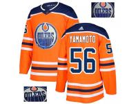 Men's Adidas Edmonton Oilers #56 Kailer Yamamoto Orange Authentic Fashion Gold NHL Jersey