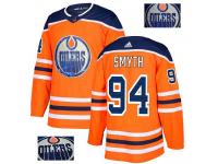 Men's Adidas Edmonton Oilers #94 Ryan Smyth Orange Authentic Fashion Gold NHL Jersey
