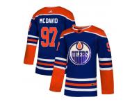 Men's Adidas Edmonton Oilers Connor McDavid Royal Blue Authentic Fashion Gold NHL Jersey