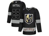 Men's Adidas Knights X Astros #25 Stefan Matteau Black Authentic City Joint Name Stitched Jersey