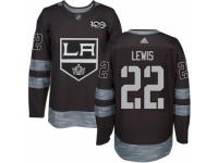 Men's Adidas Los Angeles Kings #22 Trevor Lewis Premier Black 1917-2017 100th Anniversary NHL Jersey