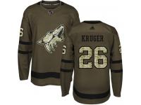Men's Adidas Marcus Kruger Authentic Green NHL Jersey Arizona Coyotes #26 Salute to Service