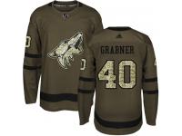 Men's Adidas Michael Grabner Authentic Green NHL Jersey Arizona Coyotes #40 Salute to Service