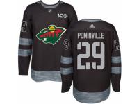 Men's Adidas Minnesota Wild #29 Jason Pominville Premier Black 1917-2017 100th Anniversary NHL Jersey