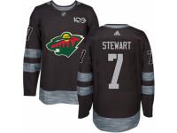 Men's Adidas Minnesota Wild #7 Chris Stewart Premier Black 1917-2017 100th Anniversary NHL Jersey