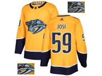 Men's Adidas Nashville Predators #59 Roman Josi Gold Authentic Fashion Gold NHL Jersey