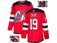 Men's Adidas New Jersey Devils #19 Travis Zajac Red Authentic Fashion Gold NHL Jersey