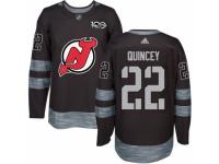 Men's Adidas New Jersey Devils #22 Kyle Quincey Premier Black 1917-2017 100th Anniversary NHL Jersey