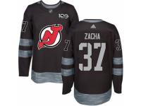 Men's Adidas New Jersey Devils #37 Pavel Zacha Premier Black 1917-2017 100th Anniversary NHL Jersey