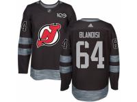 Men's Adidas New Jersey Devils #64 Joseph Blandisi Premier Black 1917-2017 100th Anniversary NHL Jersey
