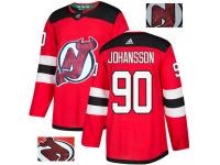 Men's Adidas New Jersey Devils #90 Marcus Johansson Red Authentic Fashion Gold NHL Jersey