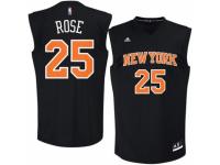 Men's Adidas New York Knicks #25 Derrick Rose Swingman Black Fashion NBA Jersey