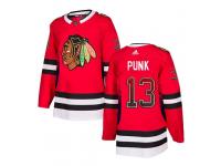 Men's Adidas NHL Chicago Blackhawks #13 CM Punk Authentic Jersey Red Drift Fashion Adidas