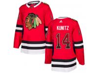 Men's Adidas NHL Chicago Blackhawks #14 Chris Kunitz Authentic Jersey Red Drift Fashion Adidas