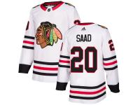 Men's Adidas NHL Chicago Blackhawks #20 Brandon Saad Authentic Away Jersey White Adidas