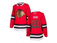 Men's Adidas NHL Chicago Blackhawks #20 Brandon Saad Authentic Jersey Red Drift Fashion Adidas