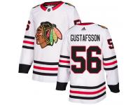 Men's Adidas NHL Chicago Blackhawks #56 Erik Gustafsson Authentic Away Jersey White Adidas