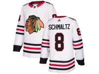 Men's Adidas NHL Chicago Blackhawks #8 Nick Schmaltz Authentic Away Jersey White Adidas
