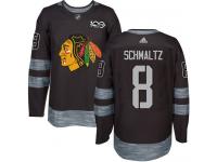 Men's Adidas NHL Chicago Blackhawks #8 Nick Schmaltz Authentic Jersey Black 1917-2017 100th Anniversary Adidas